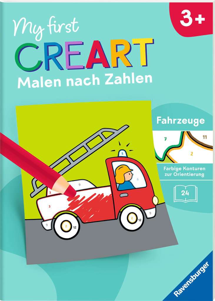 Ravensburger Mädchen 48836 My First Creart Malen Nach Zahlen Ab 3 - Fahrzeuge - Image 4