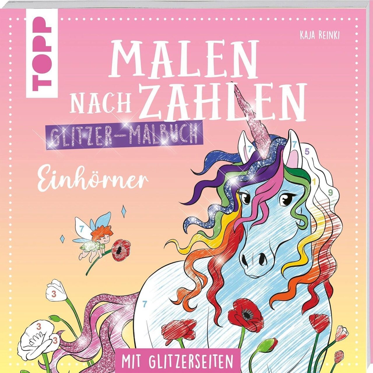 Kaja Reinki ~ Malen nach Zahlen Glitzer-Malbuch Einhörner 9783735891808 - Image 5