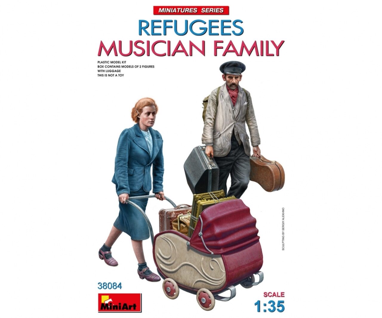 Miniart Models 550038084 1:35 Figuren-Set (2) Flüchtlinge: Musikerfamilie