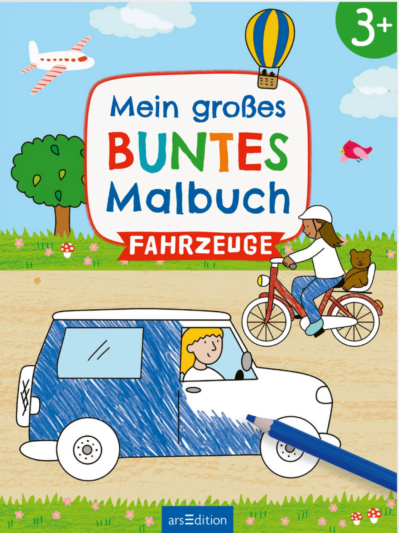 Ars Edition Jungen Schwarz Arsedition 135638 Mein Großes Buntes Malbuch – Fahrzeuge