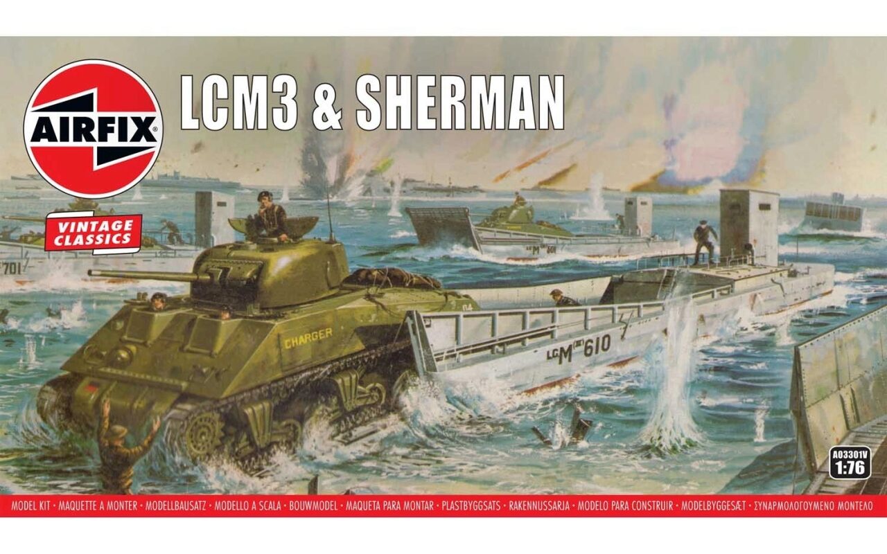 1:76 LCM3 & Sherman Plastikbausatz Schiff 176 - Bild 3