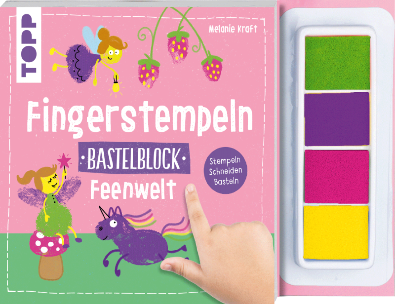 Fingerstempeln. Bastelblock Feenwelt: Stempeln, Schneiden, Basteln. Mit 4 farbigen Stempelkissen (Fingerstempeln Bastelblöcke) - Bild 3