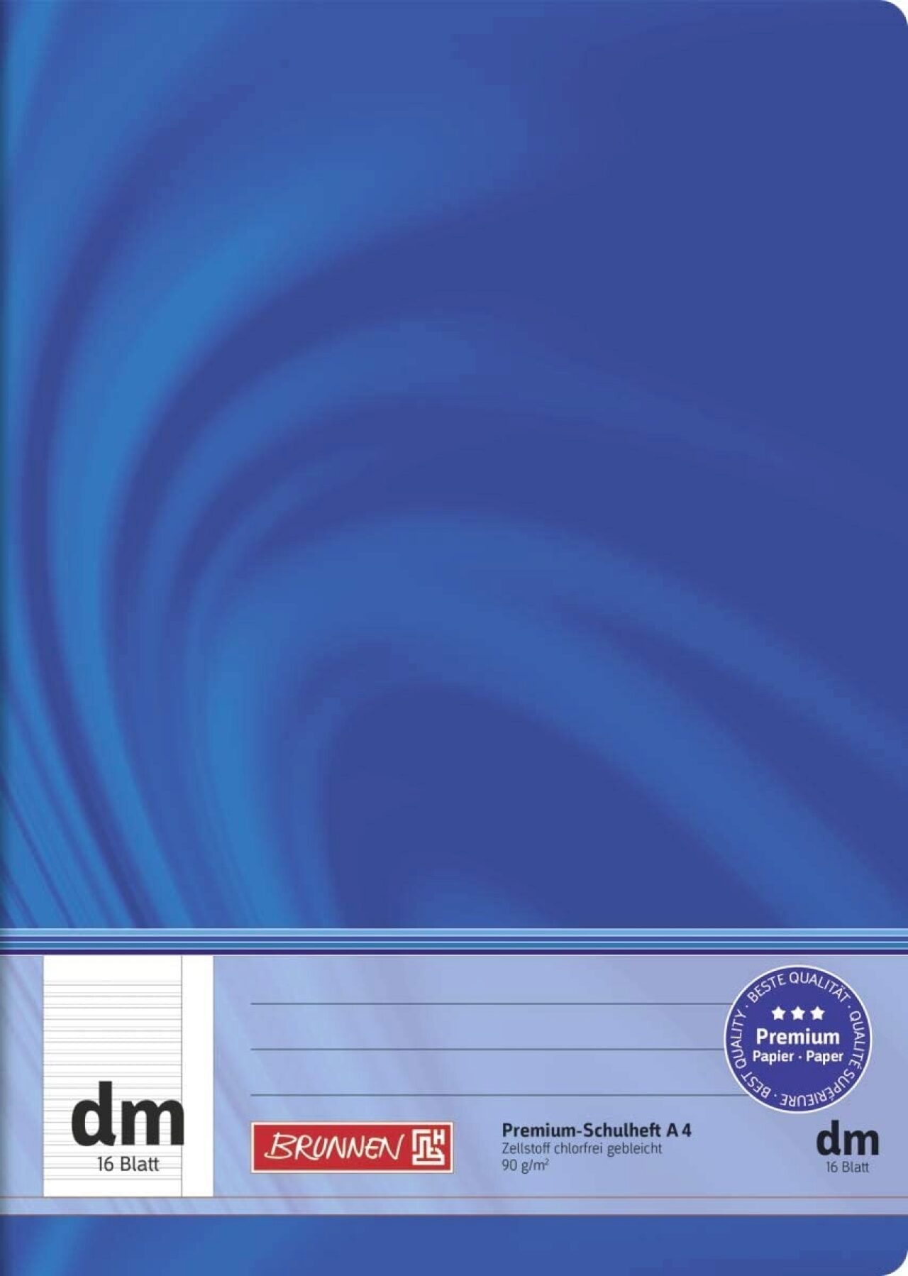 Brunnen Blau Heft + Block, Schulheft Vivendi Lineatur Dm Liniert Din A4 Aussenrand, 16 Blatt (A4, Liniert) - Image 3