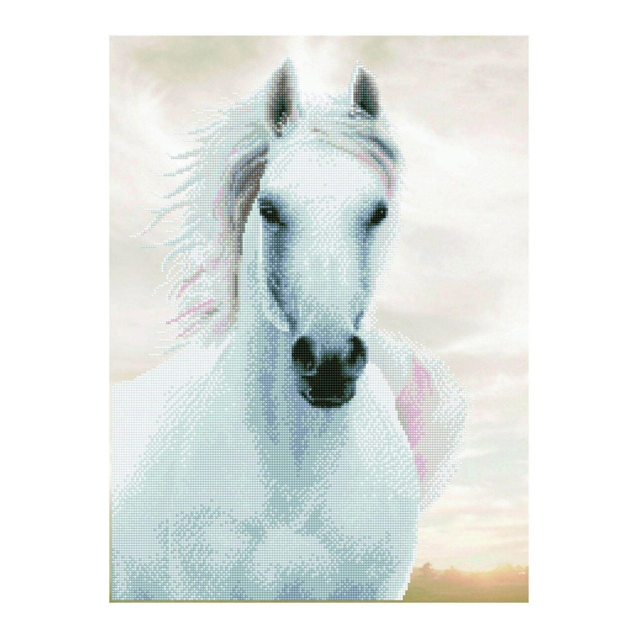 Pracht Diamond Dotz Weißer Hengst, Ca. 48 X 65 Cm Groß - Bild 3