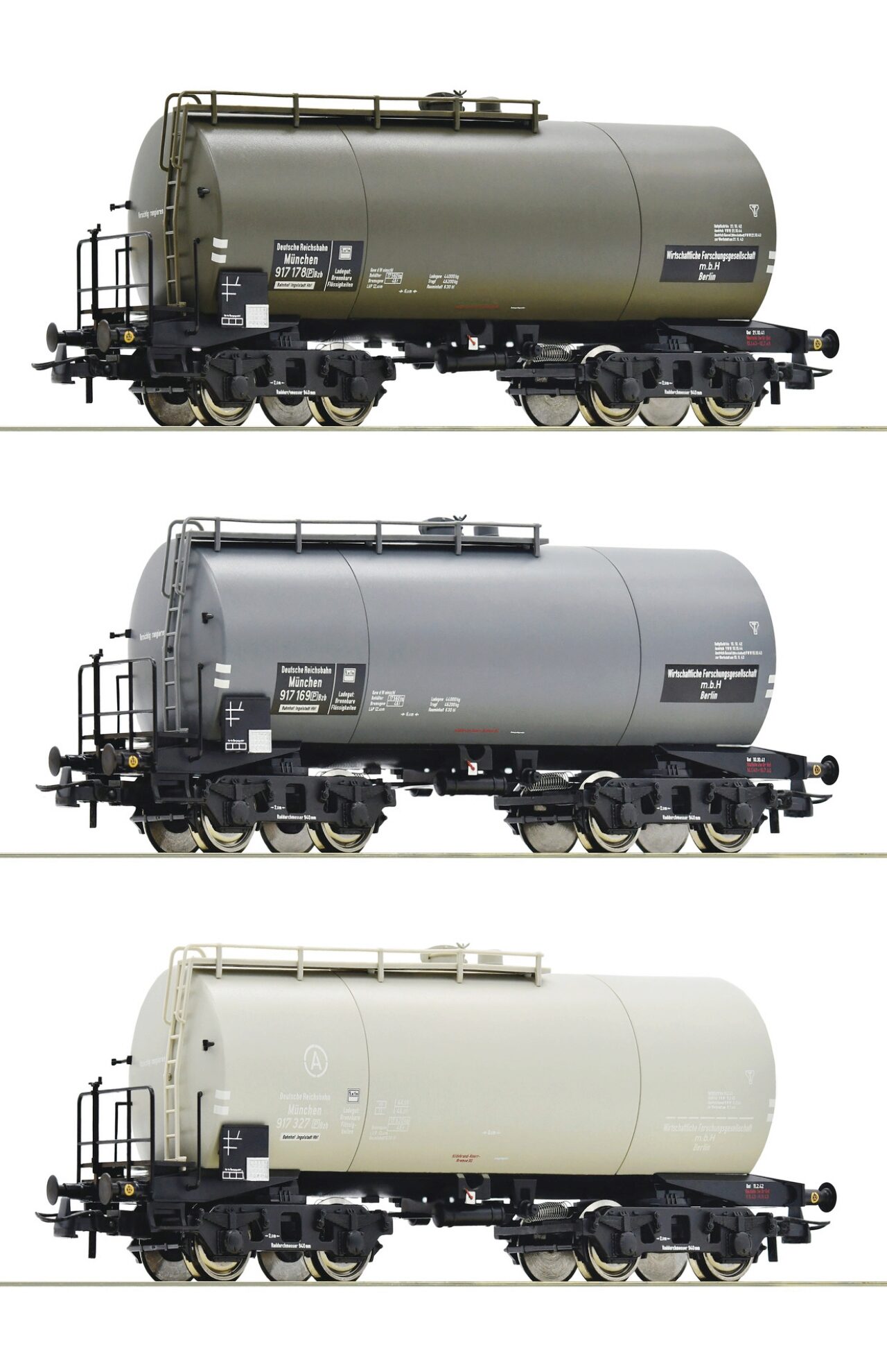 ROCO 76015 H0 3-tlg. Set: Kesselwagen, DRG, Ep. II