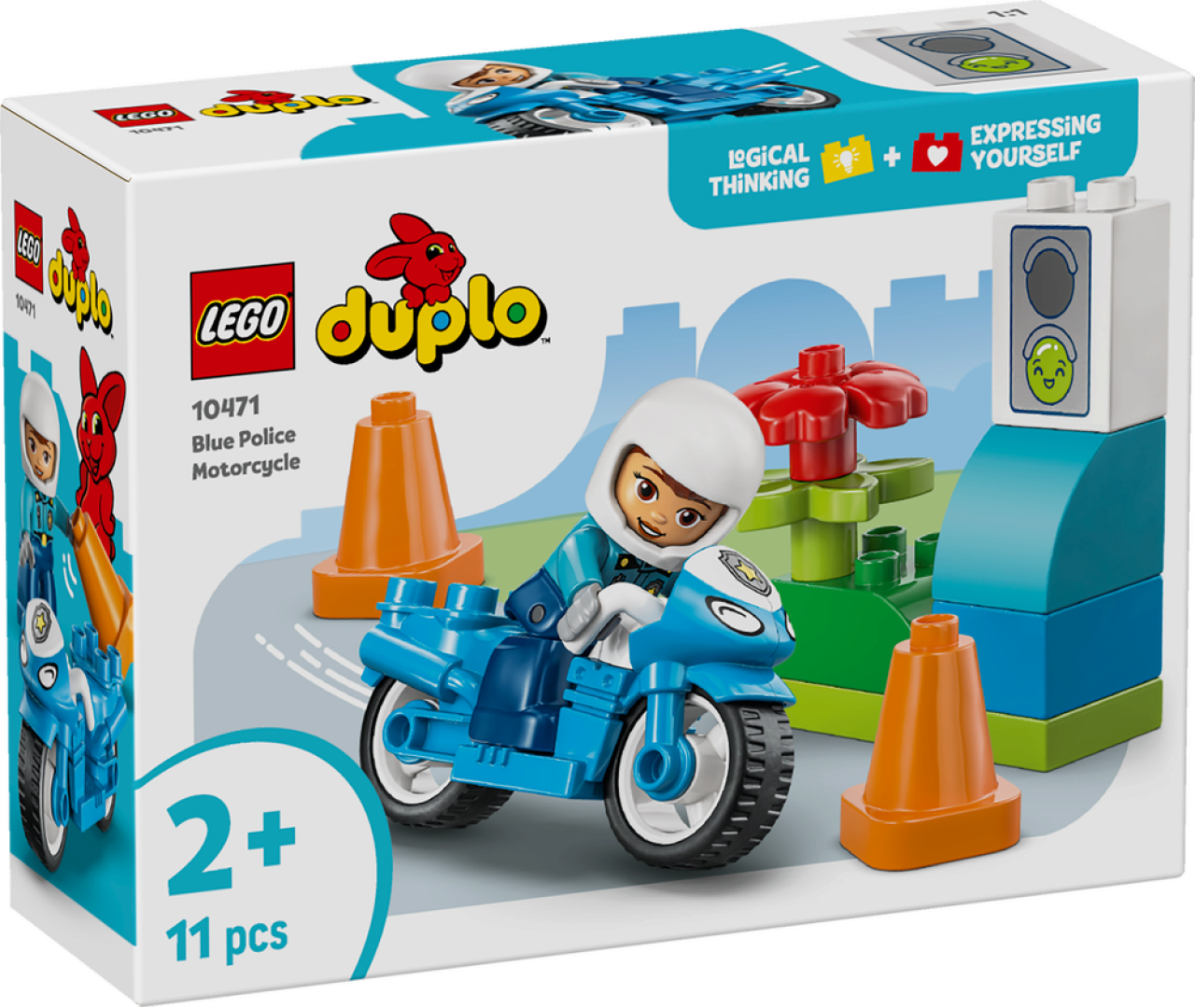 Lego Unisex Kinder Multicolore Bauklötze Polizei Motorrad Blau Duplo - Bild 14