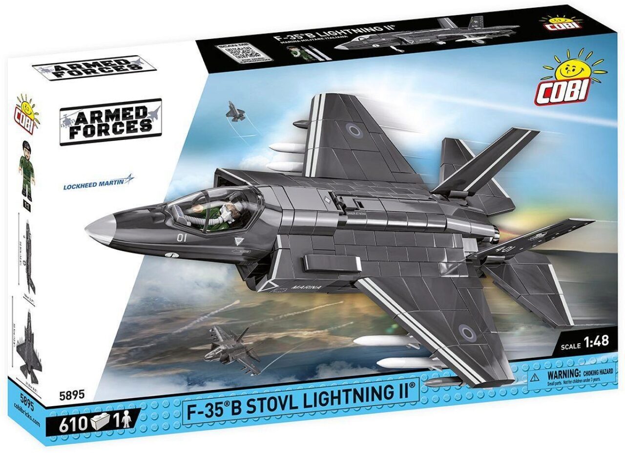 COBI.Bike F-35B STOVL Lightning II, Grau Metallisch | Pad Printed, Cockpit zum Öffnen, Pilotenfigur, Ständer, Namensschild, Lockheed Martin Lizenz, Hergestellt in der EU, 8+ - Bild 4