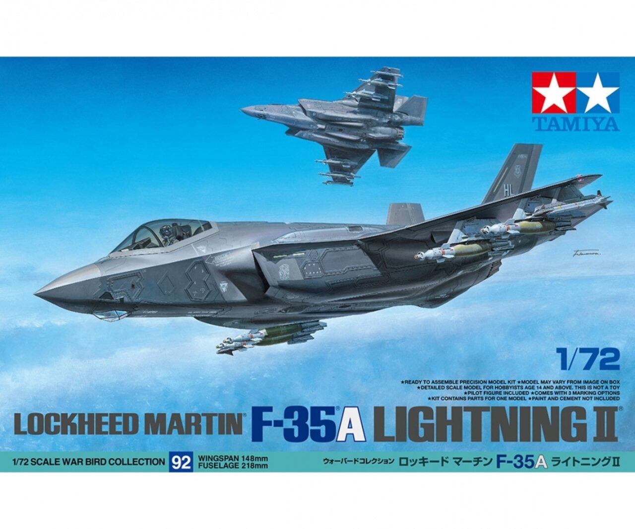 Joom Tamiya Grau 172 Warbird Collection Serie Nr. 92 Lockheed Martin F-35A Lightning Ii, Kunststoffmodell 60792 - Bild 4