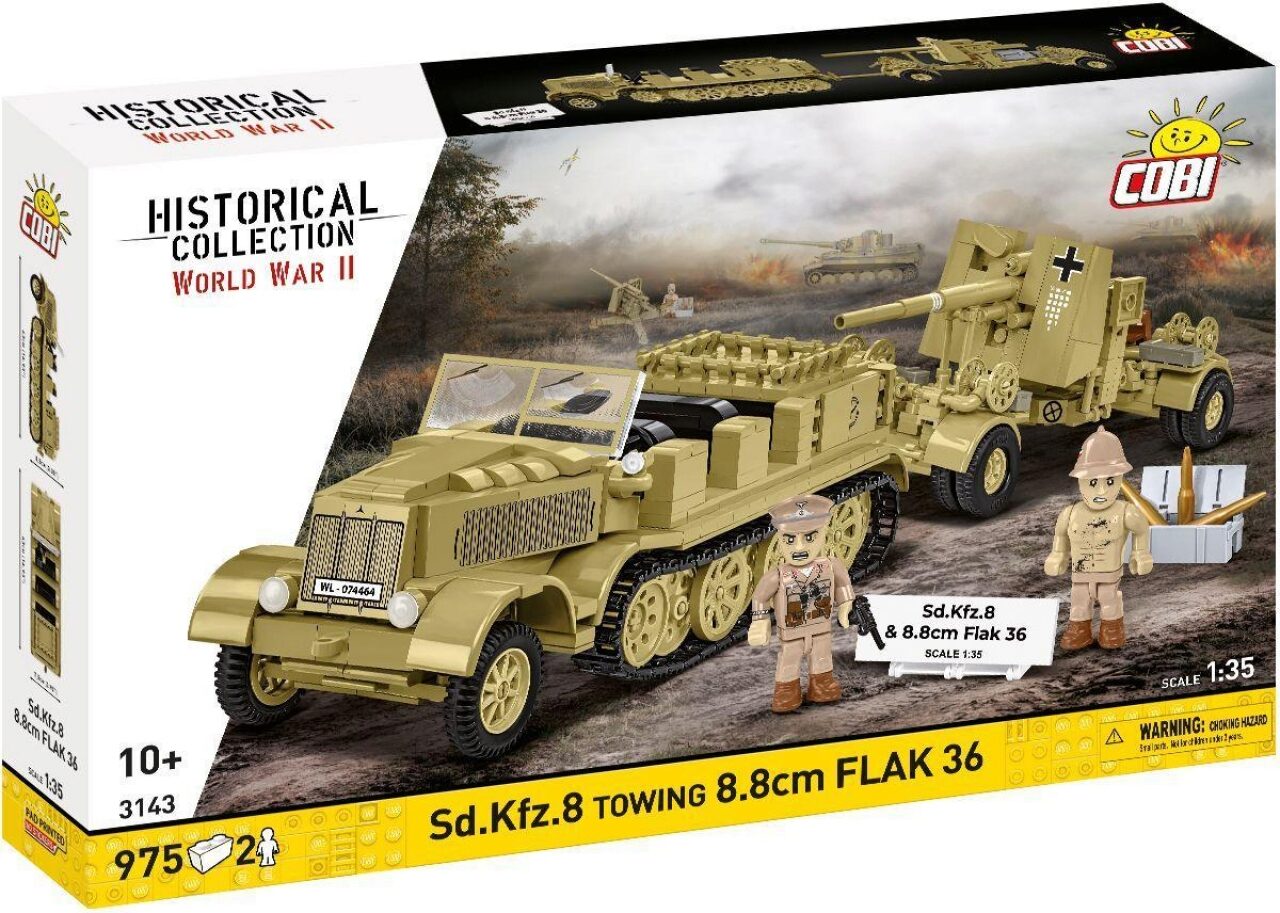 Cobi 3143 1:35 Sd.kfz.8 Towing 8.8 Cm Flak 36