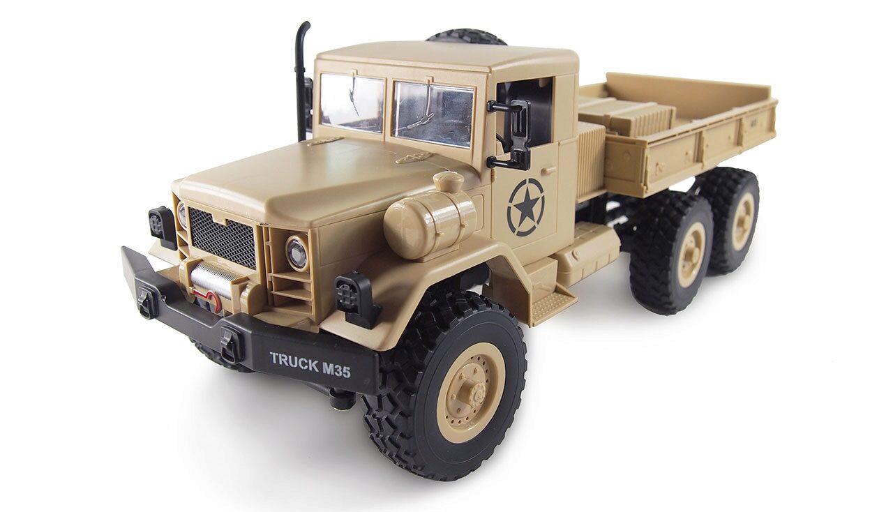 RC U.S Militär Truck 6WD 1:16 sandfarben 2,4 GHz RTR mit Akku und Ladegerät 