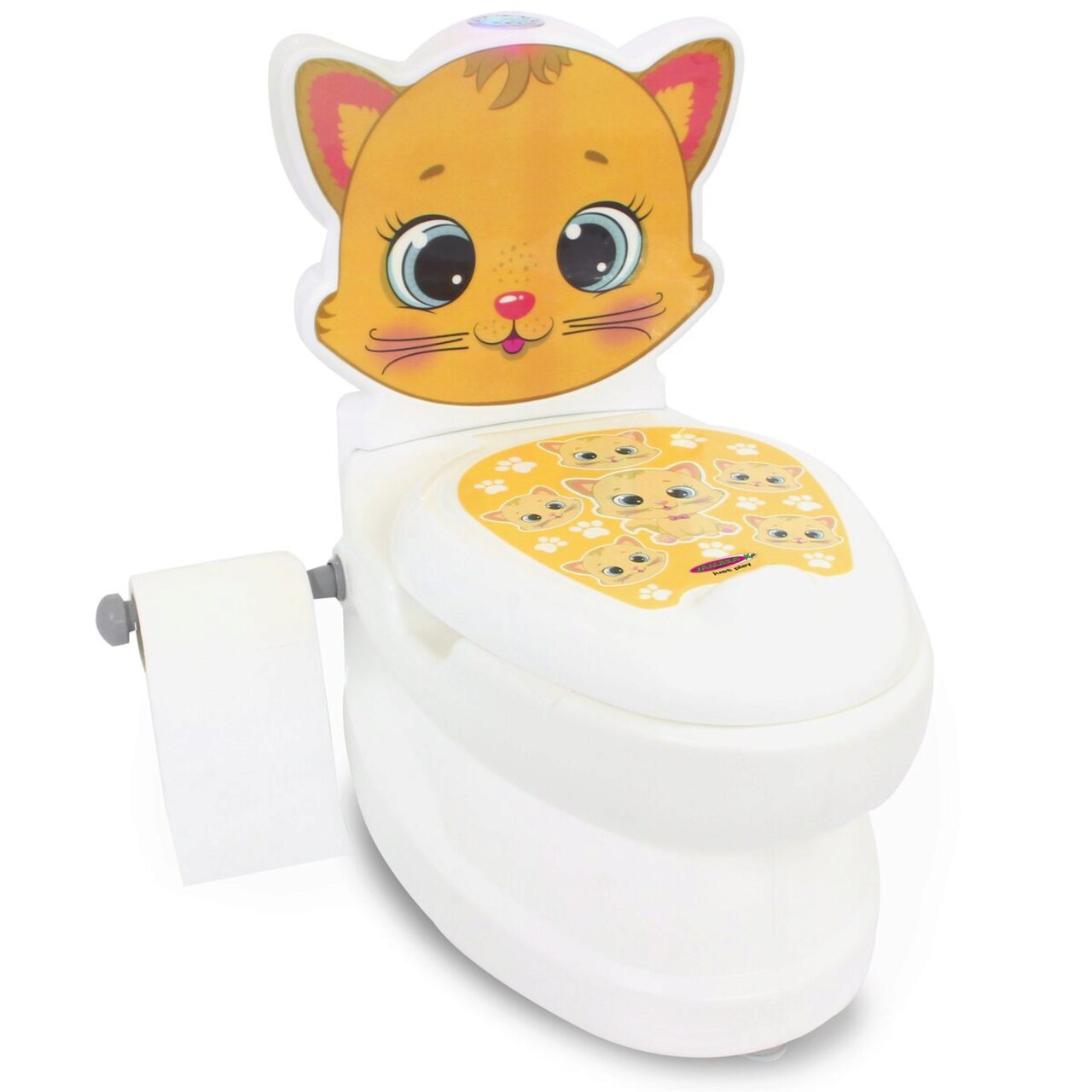 JAMARA 460955 Meine kleine Toilette Katze mit Spülsound und  Toilettenpapierhalter