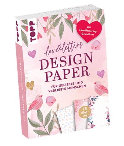 Topp Mehrfarbig Bastelpapier, Handlettering Design Paper Block Love Letters, A6 (1X) - Image 7