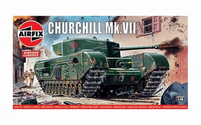 Airfix A01304V 1/76 Modellbausatz Churchill Mk.VII Tank, Vintage Classics, grau - Bild 8