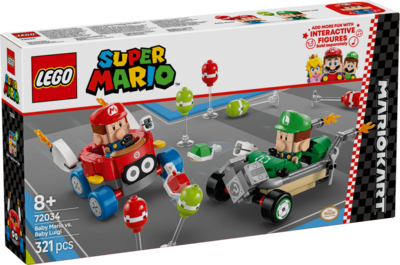 Lego® Super Mario™ Herren Rote Lego® Super Mario 72034 Mario Kart™ – Baby Mario Vs. Baby Luigi