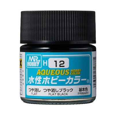 Mr Hobby Flat Black paint pot