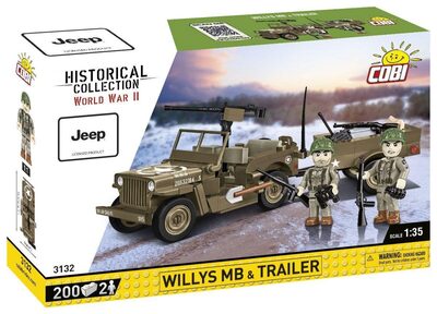 COBI 3132 Willys MB & Trailer, 200 Teile, 1:35, 2 Figuren, 7+ - Bild 6