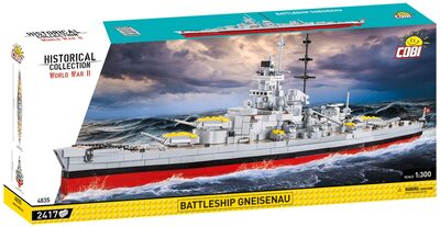 COBI Schlachtschiff Gneisenau, 2.417 Teile, Maßstab 1:300, Schiffmodell | Bedruckt (Pad Printed), bewegliche Geschütztürme, Propeller und Ruder, Sockel, Beschriftung, EU-gefertigte Bauteile, ab 10+ - Bild 9