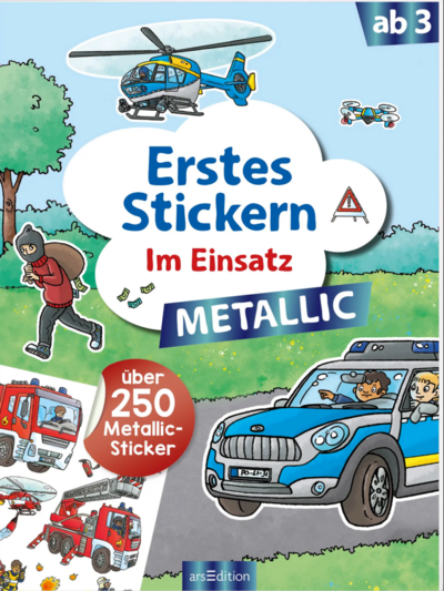 Ars Edition Erstes Stickern Metallic – Im Einsatz, Kinderbücher Von Sebastian Coenen - Bild 8