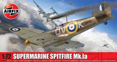 Airfix Standard-Modellset – A01071C Supermarine Spitfire Mk.Ia Modellbausatz – Kunststoff-Modellflugzeugbausätze für Erwachsene und Kinder ab 8 Jahren, Set enthält Gussrahmen - Bild 5