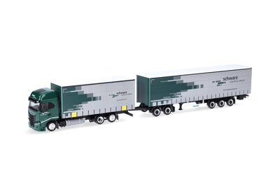 Herpa 319607 | Iveco S-Way Gardinenplanen-Hängerzug | ""Spedition Schwarz"" | 1:87 - Image 3