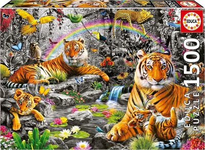 Educa Borras Educa 9219563 Puzzle 1500 Teile Tiger Im Dschungel - Bild 4