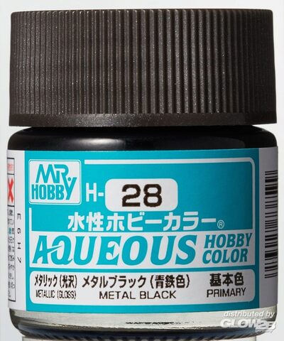 Mr Hobby Metal Black paint pot