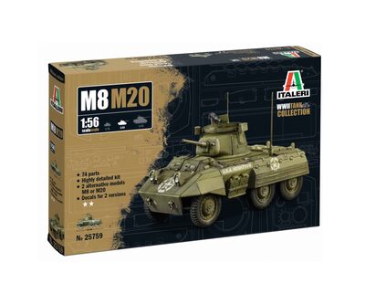 Italeri 25759 1:56 M8/M20 Greyhound - Modellbau, Bausatz, Standmodellbau, Basteln, Hobby, Kleben, Plastikbausatz, detailgetreu, Unlackiert, Geformte Farbe - Bild 4