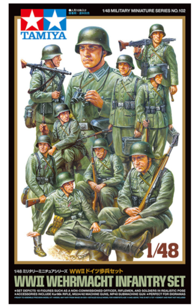 Tamiya 300032602 1:48 Figuren-Set Deutsche Infanterie (10)