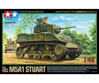 Tamiya Mehrfarbig 1/48 Us Light Tank M5a1 Stuart - Bild 4