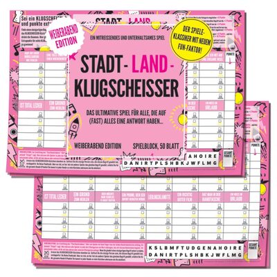 Kylskapspoesi Pegasus Spiele Kyl430400 Spielblock Stadt-Land-Klugscheisser – Weiberabend Edition - Bild 5
