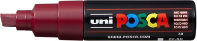 uni-ball 182626 - POSCA Marker mit breiter Keilspitze, weinrot | Marker mit wasserbasierter Pigmenttinte, hohe Deckkraft, für nahezu alle Oberflächen, austauschbare Spitze - Bild 4