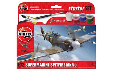 Airfix Small Beginners Set Supermarine Spitfire MkVc, Starrflügelflugzeug-Modell, Montagesatz, 1:72, Supermarine Spitfire MkVc, Beide Geschlechter, Kunststoff - Bild 5