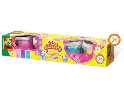 Ses Gelb/Lila 00466 Knetset Glitzer 4 Farben Je 90 Gramm - Image 4