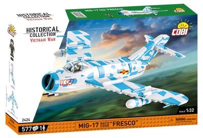 Cobi Blau/Weiss/Schwarz Kampfflugzeug Bausatz Mig-17 Nato Code F - Bild 7