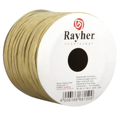 Rayher® Rayher 5116031 Papierkordel Mit Draht, 2Mm Ø, Natur, Rolle 25M - Image 3