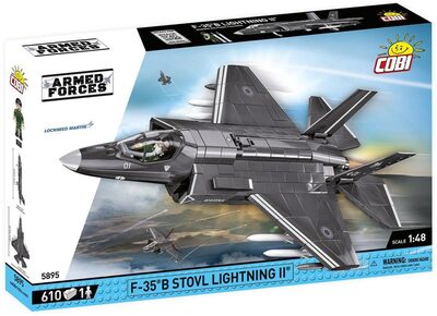 COBI.Bike F-35B STOVL Lightning II, Grau Metallisch | Pad Printed, Cockpit zum Öffnen, Pilotenfigur, Ständer, Namensschild, Lockheed Martin Lizenz, Hergestellt in der EU, 8+ - Bild 6